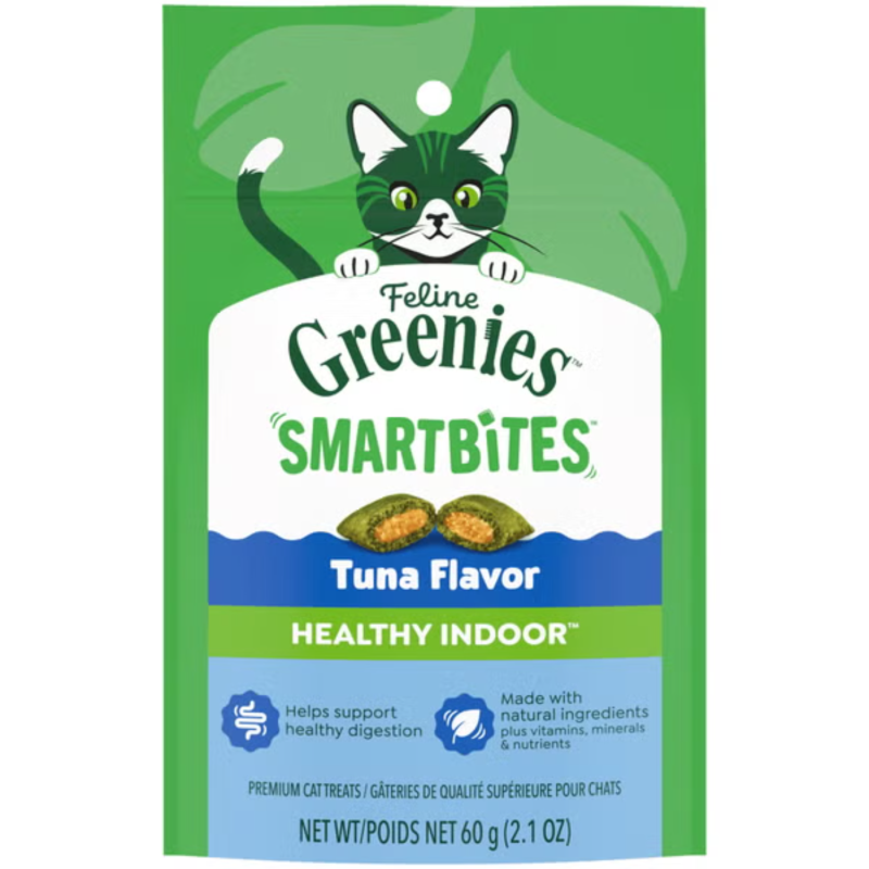Feline Greenies SMARTBITES Healthy Indoor Cat Treats-Tuna Flavor