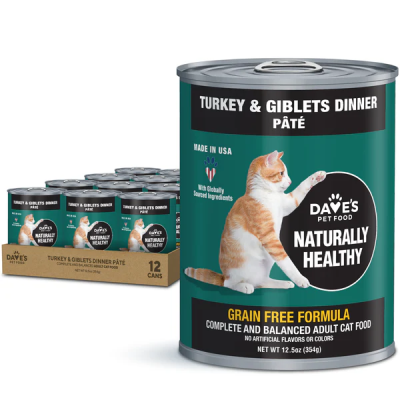 Dave's Naturally Healthy™ Canned Cat Food Turkey & Giblets Paté