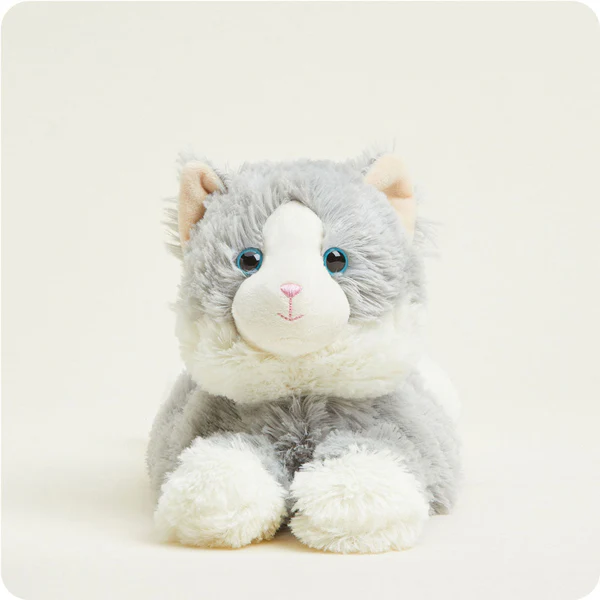 Laying Down Gray Cat Warmies Weighted Heated Stuffed Animal