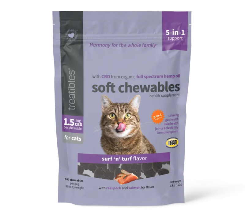 Treatibles Soft Chewables Surf 'n' Turf Flavor 1.5 mg for Cats