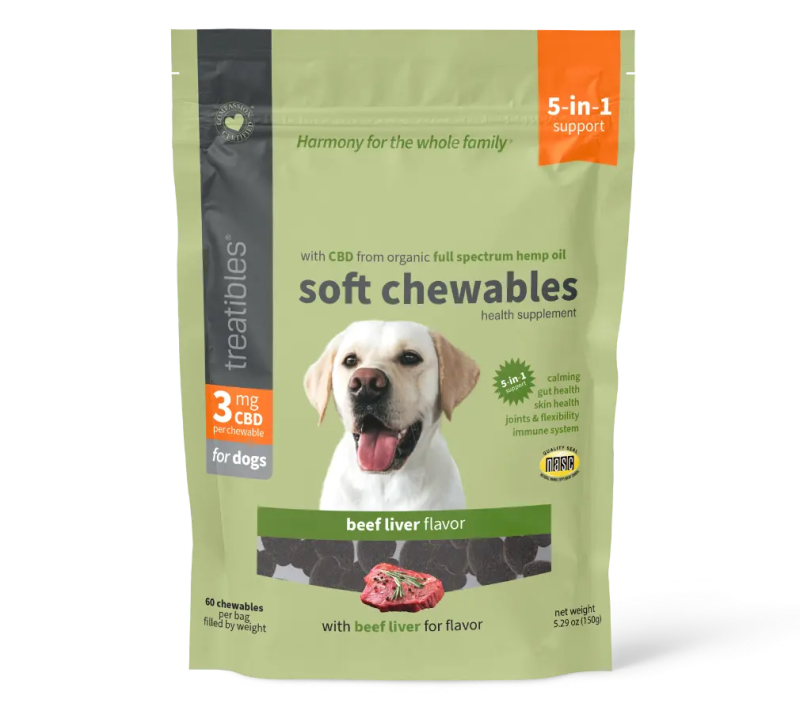 Treatibles Soft Chewables Beef Liver Flavor 3 mg for Dogs
