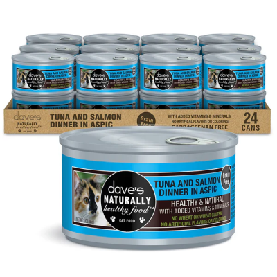 Dave's Naturally Healthy™ Grain Free Canned Cat Food Tuna and Salmon Dinner in Aspic