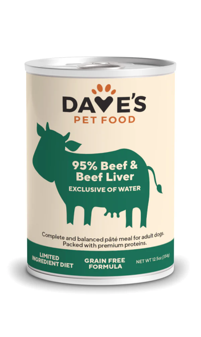 Dave's 95% Premium Meats™ Beef & Beef Liver Recipe Dog Food