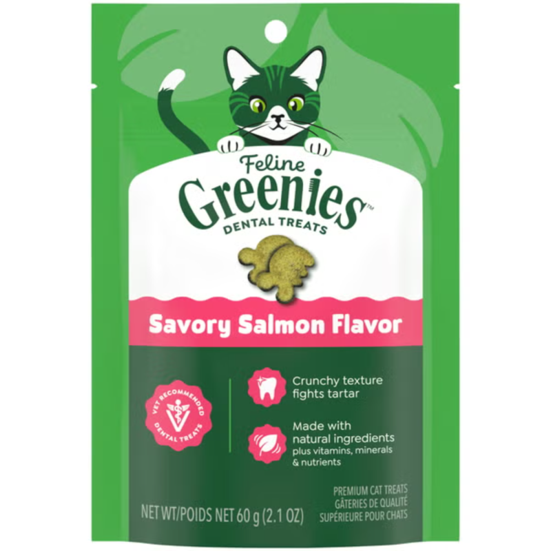 Feline Greenies Dental Cat Treats-Savory Salmon Flavor