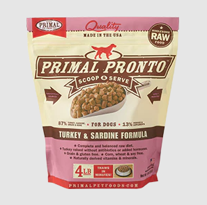 Primal Canine Raw Frozen Pronto Turkey & Sardine Formula