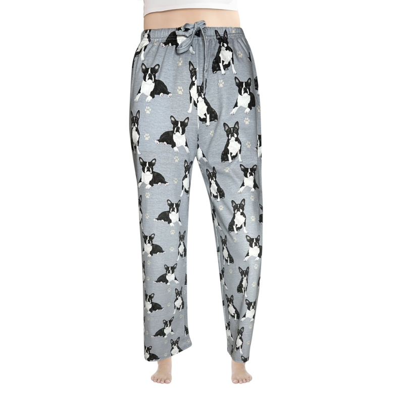 Comfies Dog Breed Lounge Pants for Women, Boston Terrier