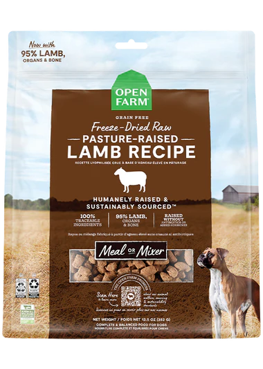 Open Farm Pasture-Raised Lamb Recipe Freeze Dried Raw Morsels for Dogs