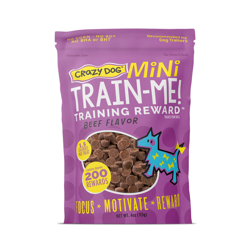 Crazy Dog Train-Me! Beef Flavor Training Treats for Dogs-Mini