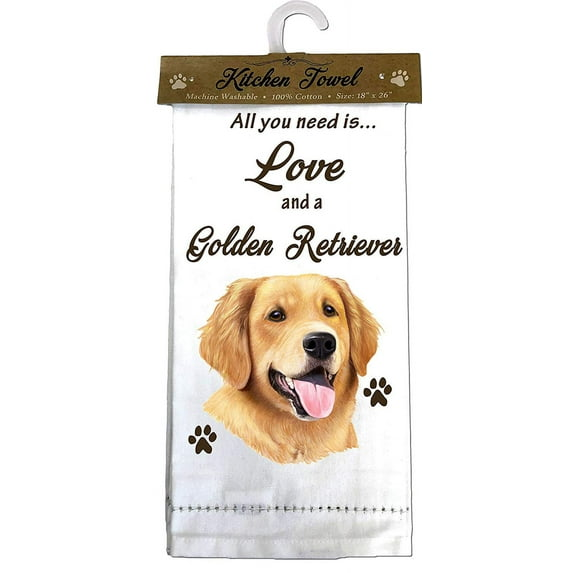 E&S Kitchen Towel All You Need is Love and a-Golden Retriever