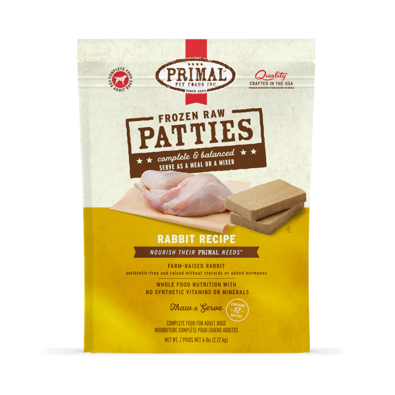 Primal Canine Raw Frozen Patties-Rabbit Recipe