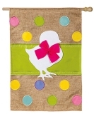 Evergreen Easter Chick Burlap House Flag