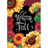 Custom Decor Welcome Sunflowers Fall Stand Flag