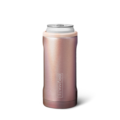BrüMate Hopsulator Slim Can Cooler-Glitter Rose Gold