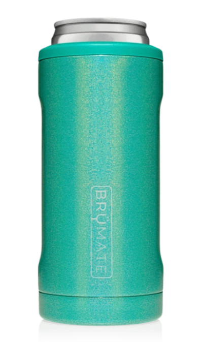 BrüMate Hopsulator Slim Can Cooler-Glitter Peacock
