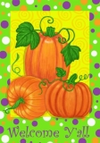 Custom Decor Polka Dot Pumpkins Fall Stand Flag