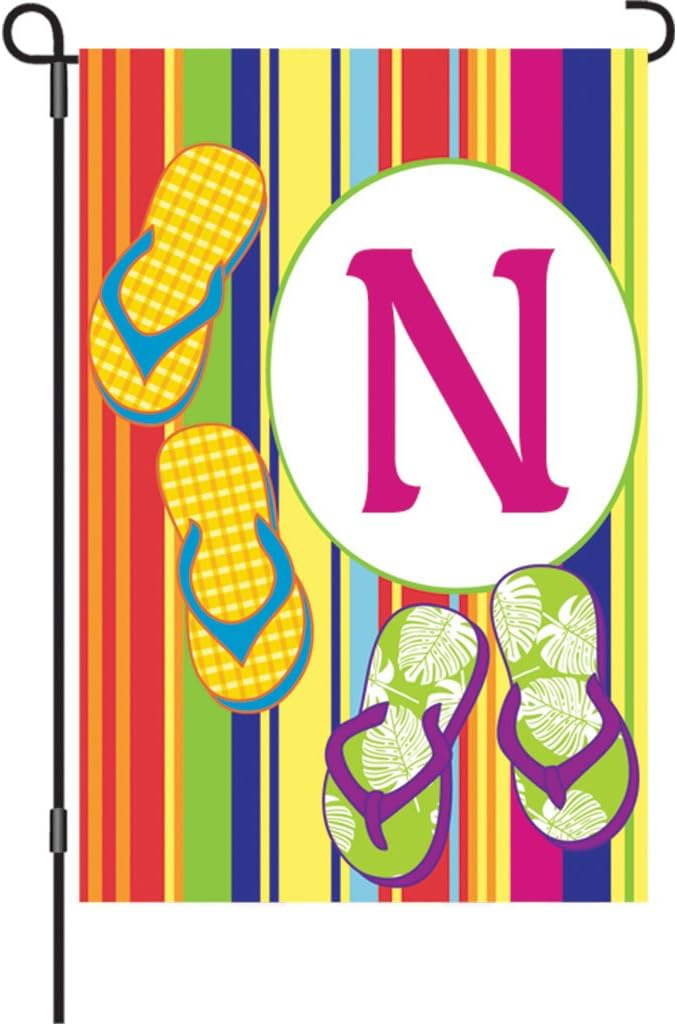 Premier Kites Initial N Flip Flop Garden Flag