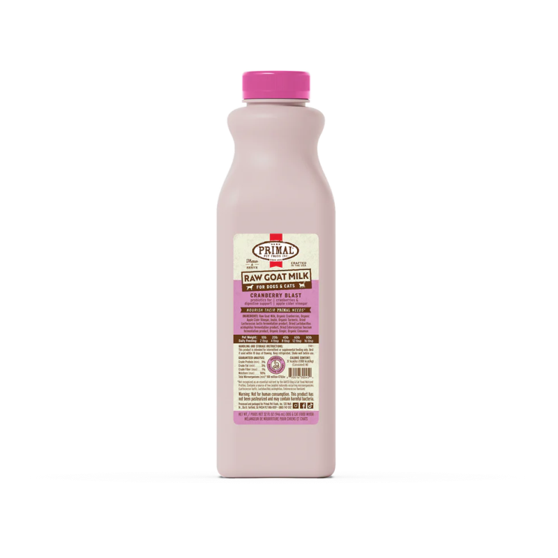 Primal Frozen Goat Milk for Dogs and Cats-Cranberry Blast Recipe