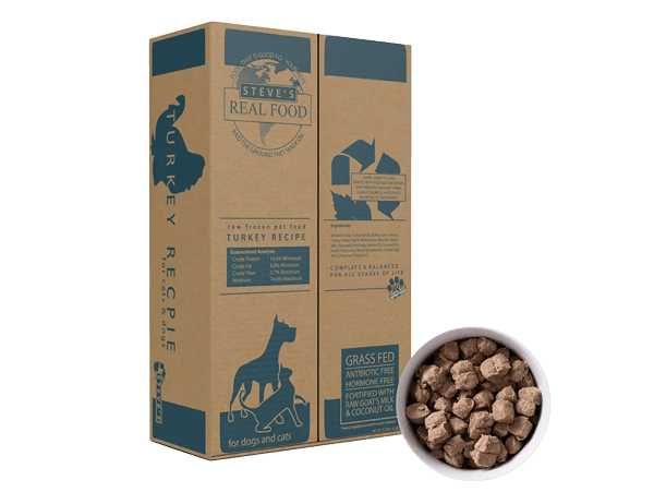 Steve's Real Food Frozen Raw Dog and Cat Food Nuggets-Turkey Recipe