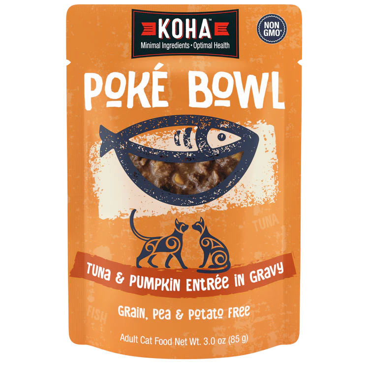 KOHA Poké Bowl Tuna & Pumpkin Entrée in Gravy for Cats