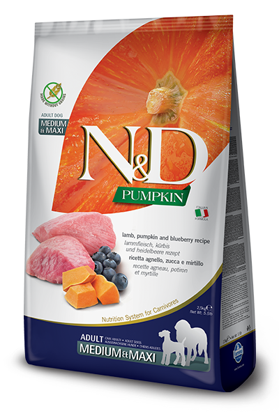 Farmina N&D Grain Free Canine Pumpkin, Lamb & Blueberry Adult Medium & Maxi