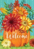 Custom Decor Pumpkin & Mums Fall Stand Flag