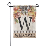 Carson Initial W Autumn Spray Fall Garden Flag
