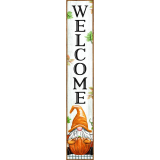 My Word! Welcome Gnome Holding Pumpkin Porch Board