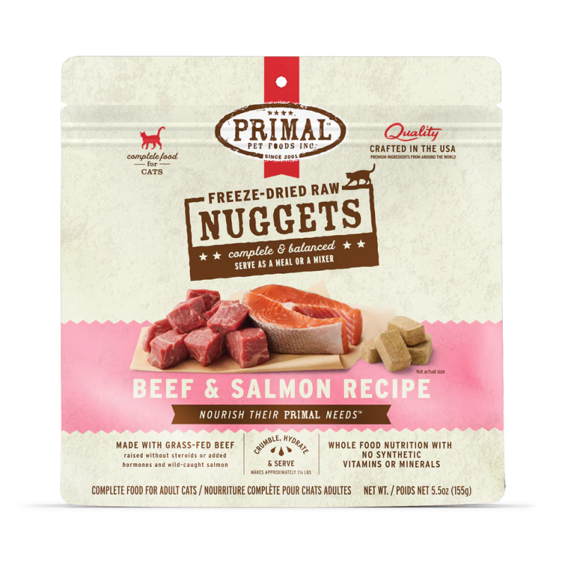 Primal Feline Freeze-Dried Nuggets Beef & Salmon Recipe