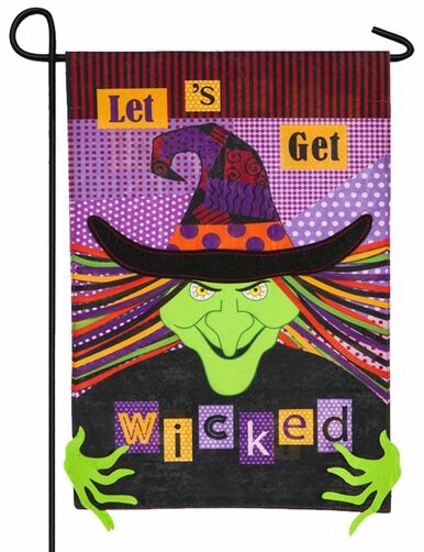 Evergreen Let's Get Wicked Halloween Garden Flag