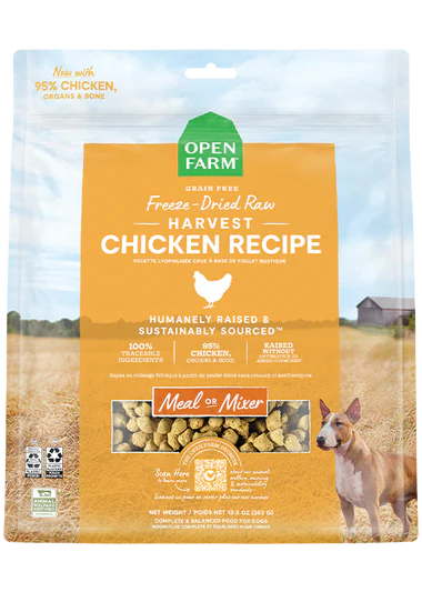 Open Farm Harvest Chicken Recipe Freeze Dried Raw Raw Morsels for Dogs