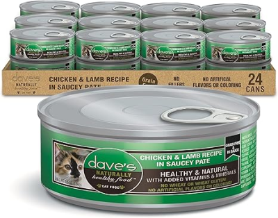 Dave's Naturally Healthy™ Chicken & Lamb Recipe in Saucey Paté for Cats