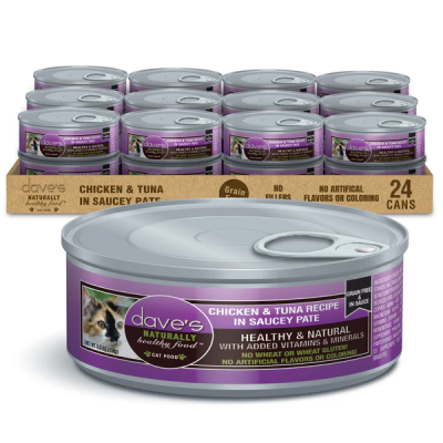 Dave's Naturally Healthy™ Naturally Healthy Grain Free Chicken & Tuna Recipe in Saucey Paté for Cats