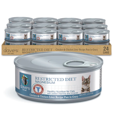 Dave's Cat Food Restricted Diet Magnesium – Chicken Paté Recipe in Gravy