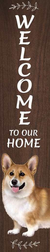 E&S Pet Porch Board Welcome Sign-Welsh Corgi