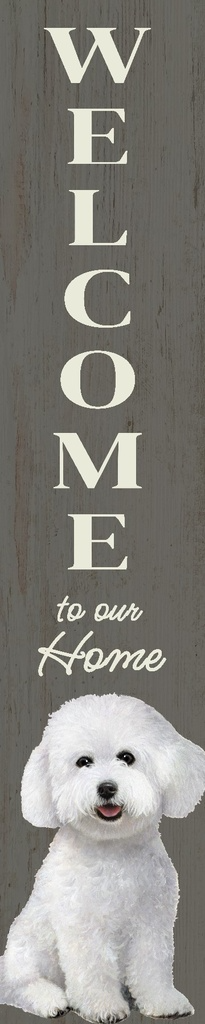 E&S Pet Porch Board Welcome Sign-Bichon Frise