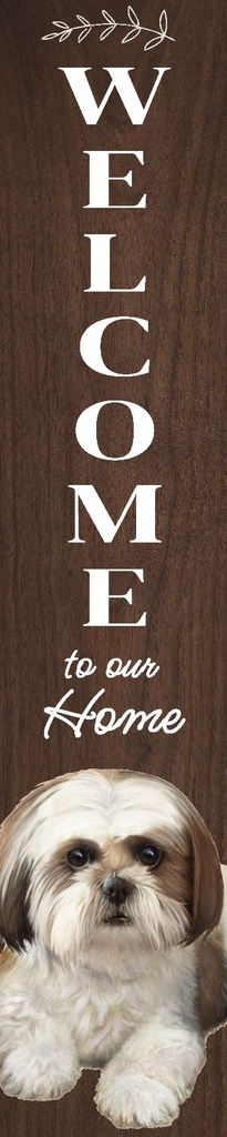 E&S Pet Porch Board Welcome Sign-Shih Tzu Tan