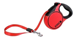 KONG Terrain Reflective Retractable Dog Leash-Red