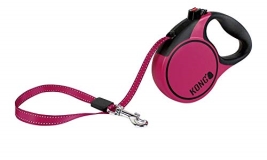 KONG Terrain Reflective Retractable Dog Leash-Fuschia