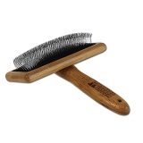 Bamboo Groom Slicker Brush with Stainless Steel Pins