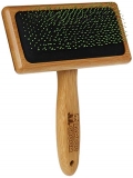 Bamboo Groom Soft Slicker Brush with Stainless Steel Pins & Comfort Tips