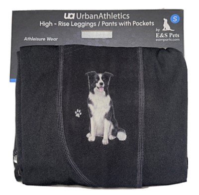 Urban Athletics Ladies High Rise Leggings with Pockets-Border Collie