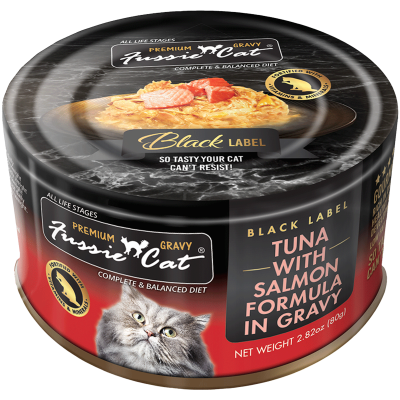 Fussie Cat Tuna with Salmon Formula in Gravy Cat Food