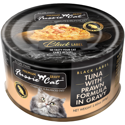 Fussie Cat Tuna with Prawn Formula in Gravy Cat Food