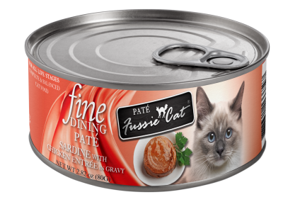 Fussie Cat Fine Dining Pate Sardine with Chicken Entree in Gravy Cat Food