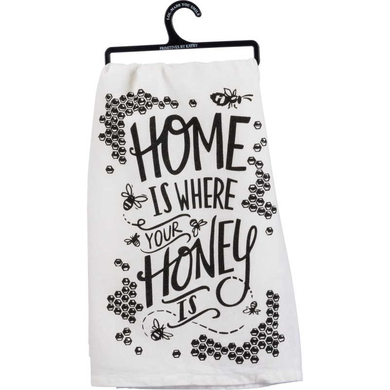Primitives by Kathy Kitchen Towel-Home Is Where Your Honey Is