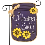 Briarwood Lane Welcome Y'all Firefly Jar Burlap Garden Flag