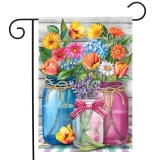 Briarwood Lane Spring Floral Jars Garden Flag