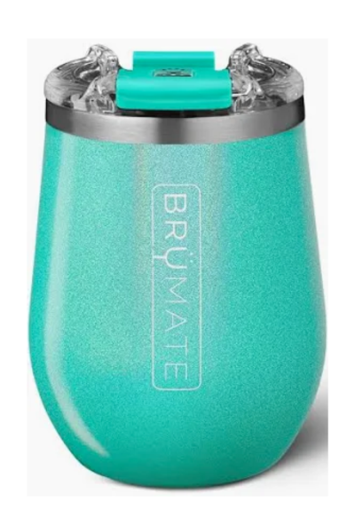 BrüMate Uncork'd XL Wine Tumbler-Glitter Aqua - MUV Collection
