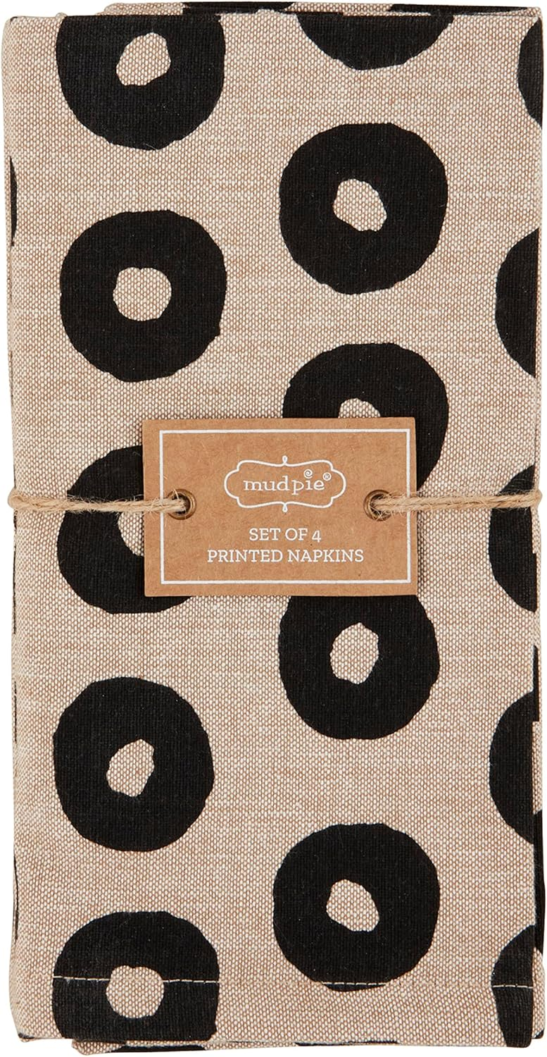 Mud Pie Black Circles Chambray Napkins