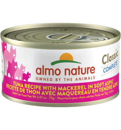 Almo Nature Classic Complete Tuna Recipe with Mackerel in Soft Aspic Cat Food